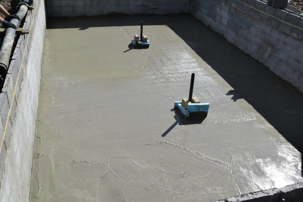 Finished Ronimix concrete swimming pool slab