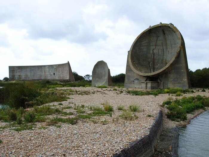 Concrete mirrors at former royal air force Kent 02