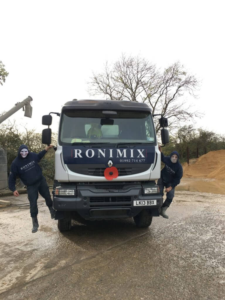 Ronimix Concrete Trick or Treaters on the front one of our volumetric concrete lorries 01 2017