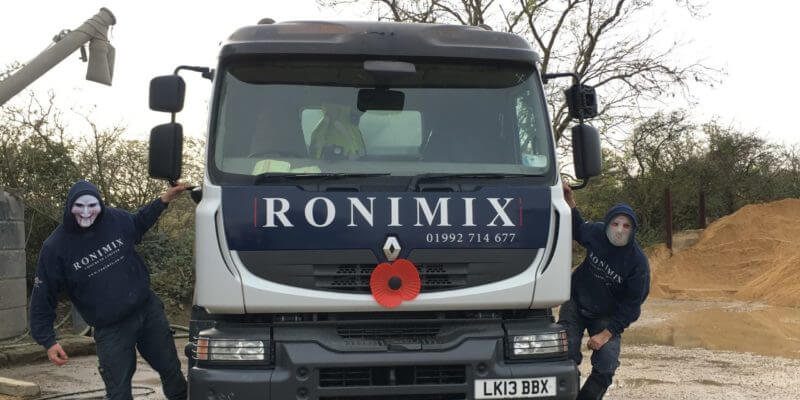 Ronimix Concrete Trick or Treaters on the front one of our volumetric concrete lorries 01 2017