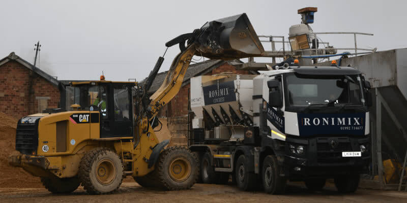 Ronimix Concrete lorry being loaded